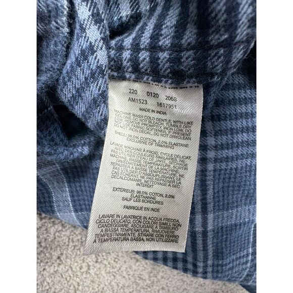 COLUMBIA Men's Size XXL Blue Plaid‎ Flannel Button Up Shirt Long Sleeve Cotton - Picture 9 of 9